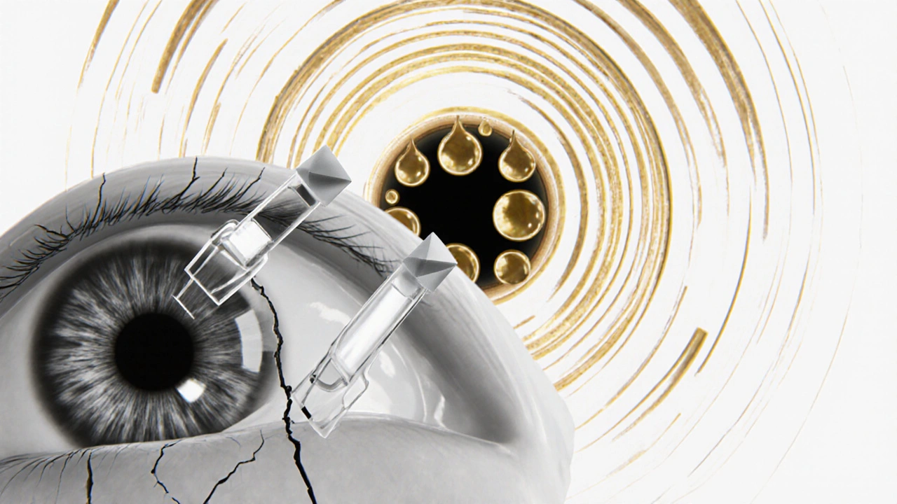 Cracked eye repaired by geometric punctal plugs and warm compress waves in minimalist style