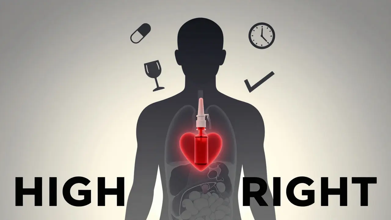 Transparent figure with naloxone glowing like a heart, surrounded by safety symbols.