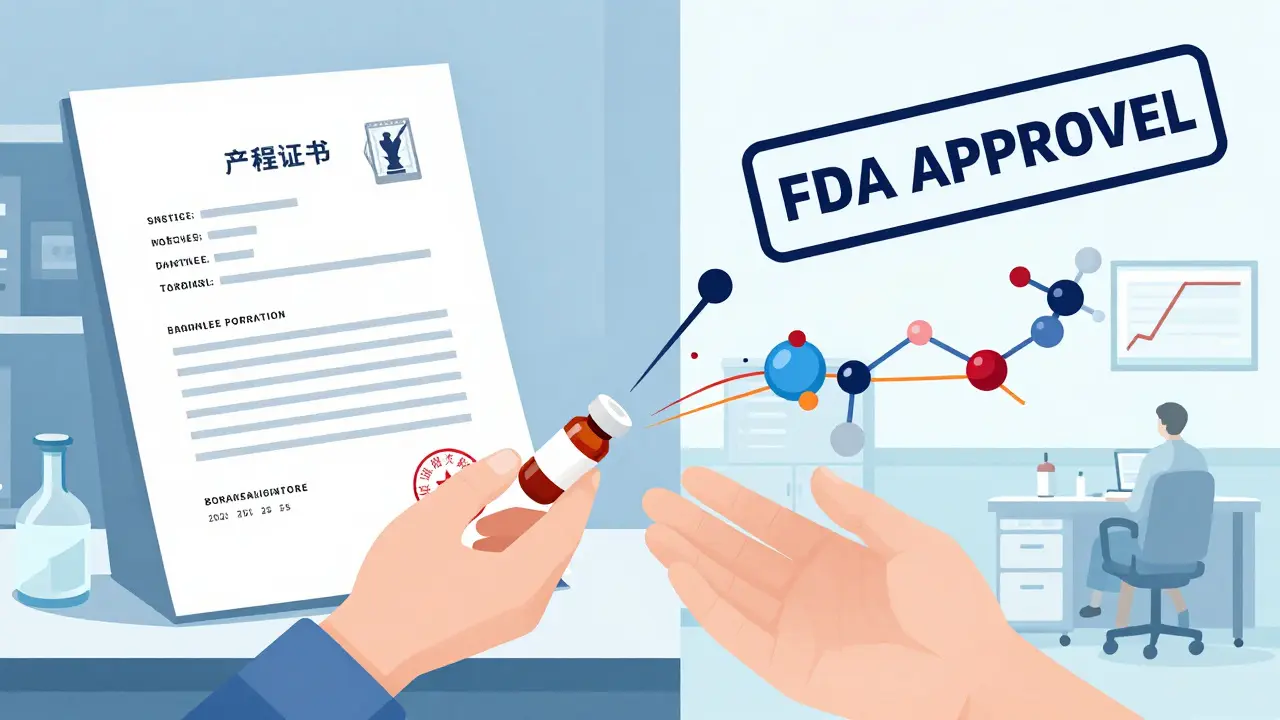 Split scene: patent barriers vs. FDA approval enabling biosimilar access.