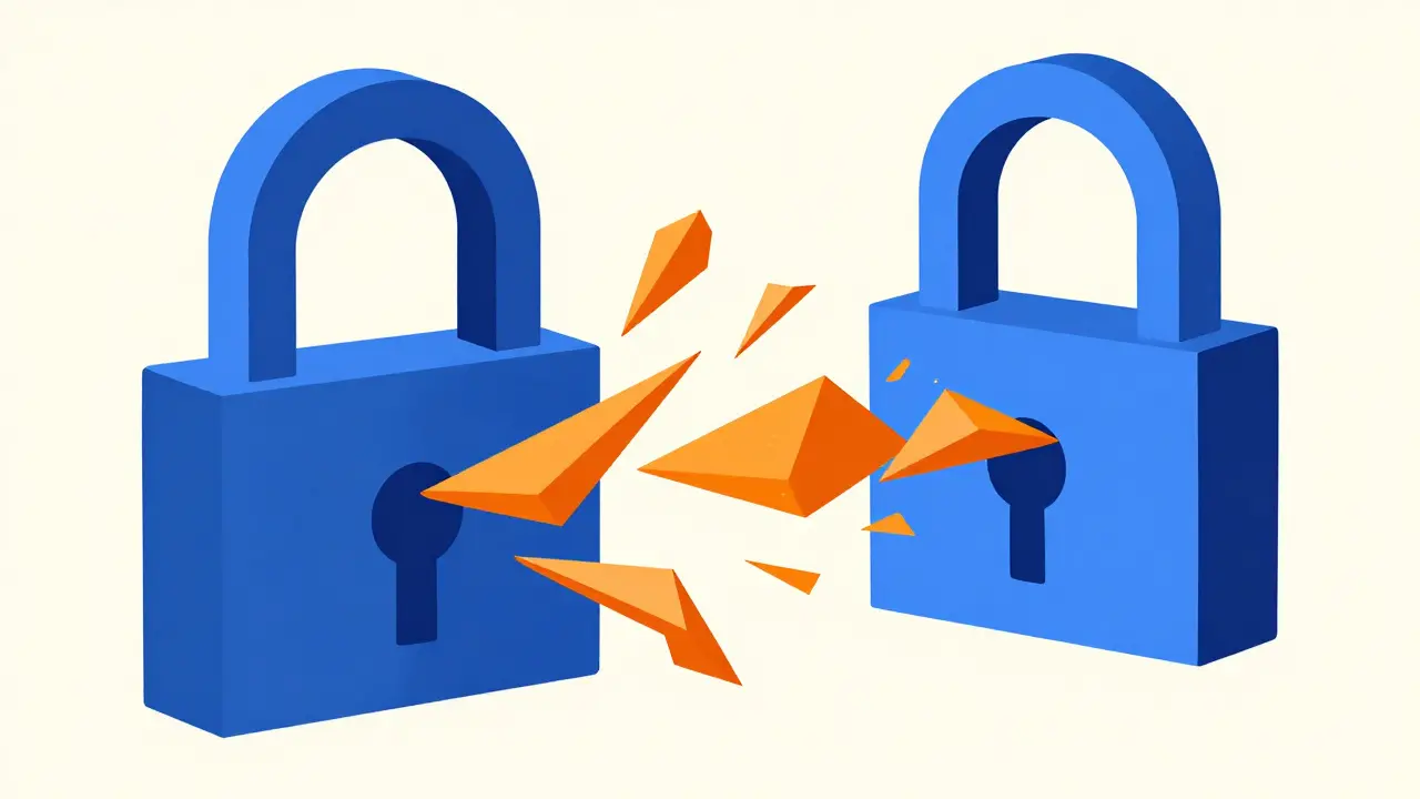 Abstract locks and keys showing enzyme blockage art