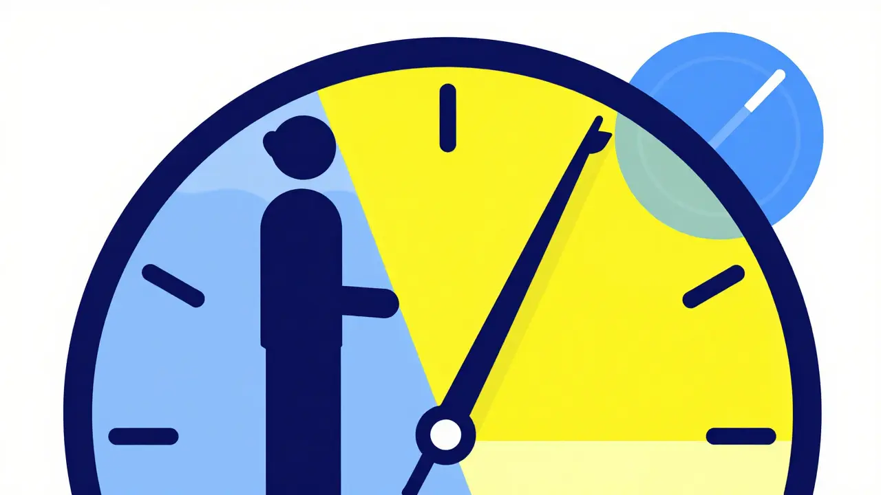Geometric illustration of blood sugar fluctuations over time using colored shapes.