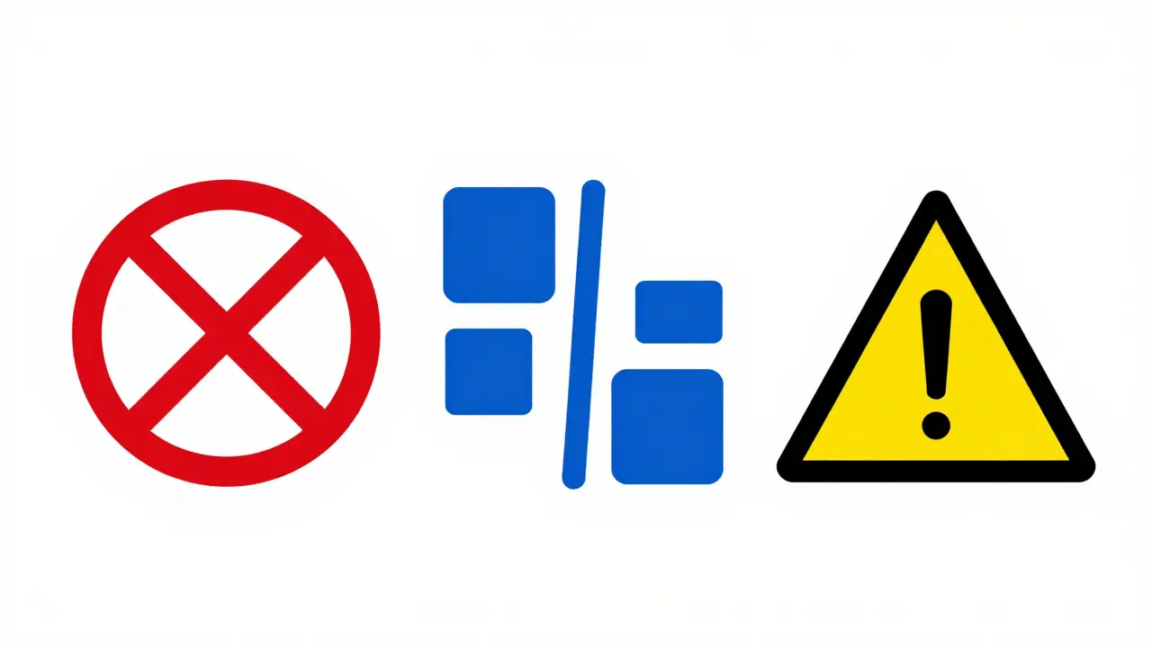 Geometric icons in Bauhaus style representing three types of alcohol disorder medications